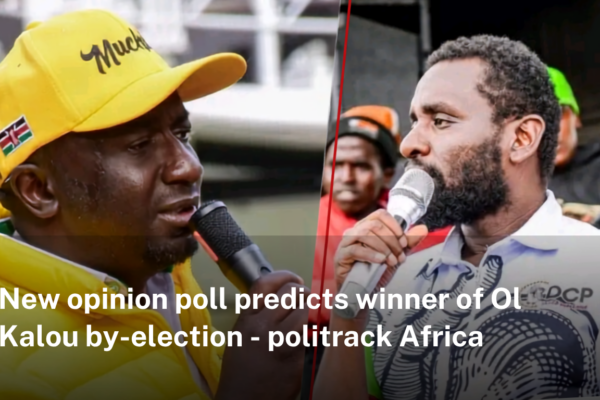 Ol Kalou By-Election Poll showing DCP candidate Sammy Douglas Kamau Waweru and UDA candidate Samuel Muchina Nyagah