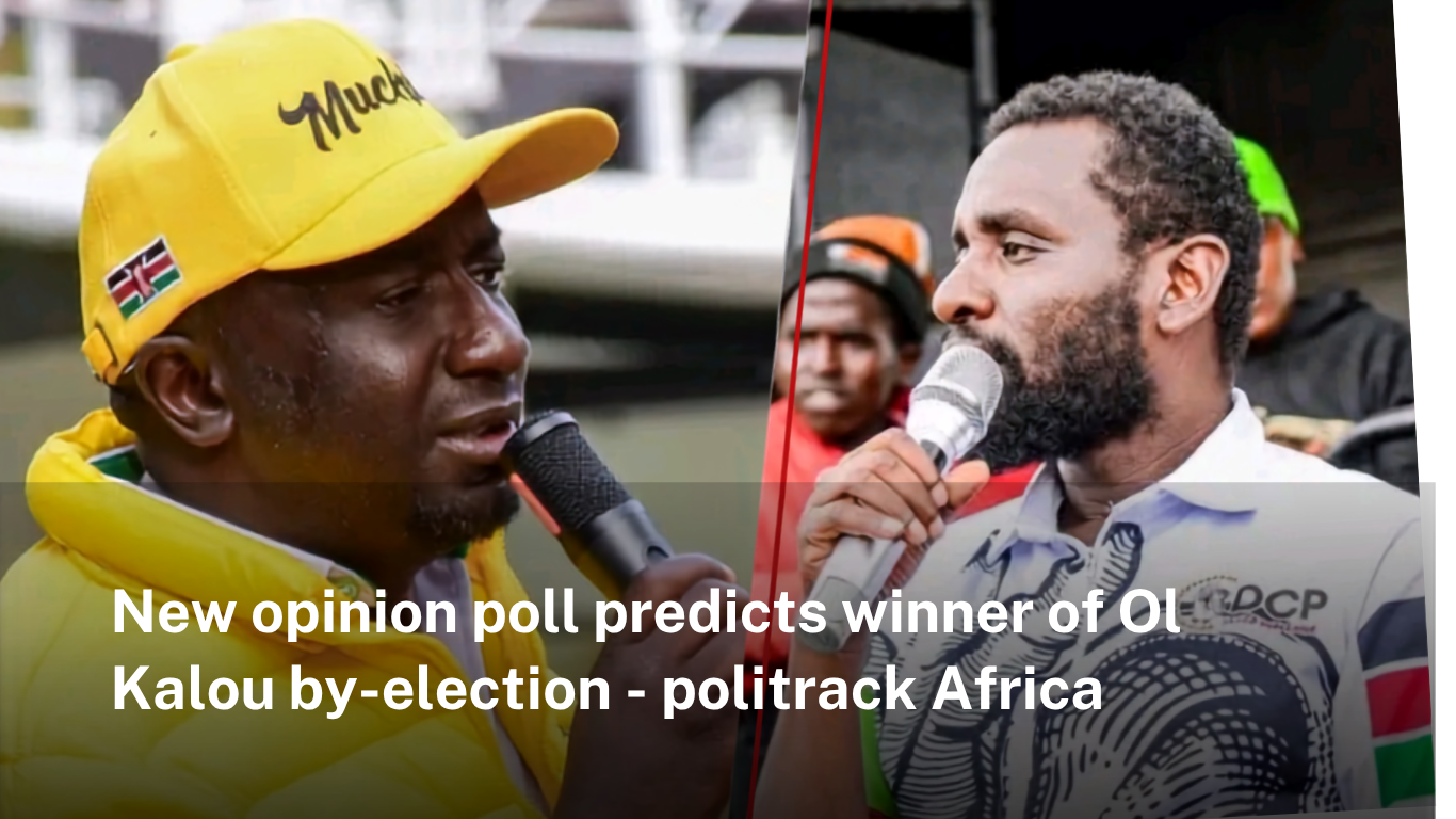 Ol Kalou By-Election Poll showing DCP candidate Sammy Douglas Kamau Waweru and UDA candidate Samuel Muchina Nyagah